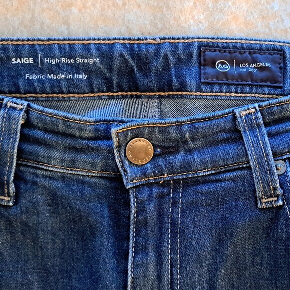 AG JEANS Saige High-Rise Straight denim, sz 30, dark wash - Picture 4 of 10